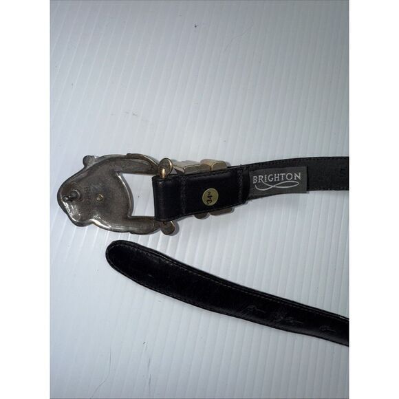 Brighton 1996 Vintage Leather Belt with‎ Silver and Gold Hearts No. 44003 Sz S - Picture 3 of 6